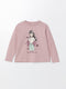 Crew Neck Printed Girl's T-Shirt